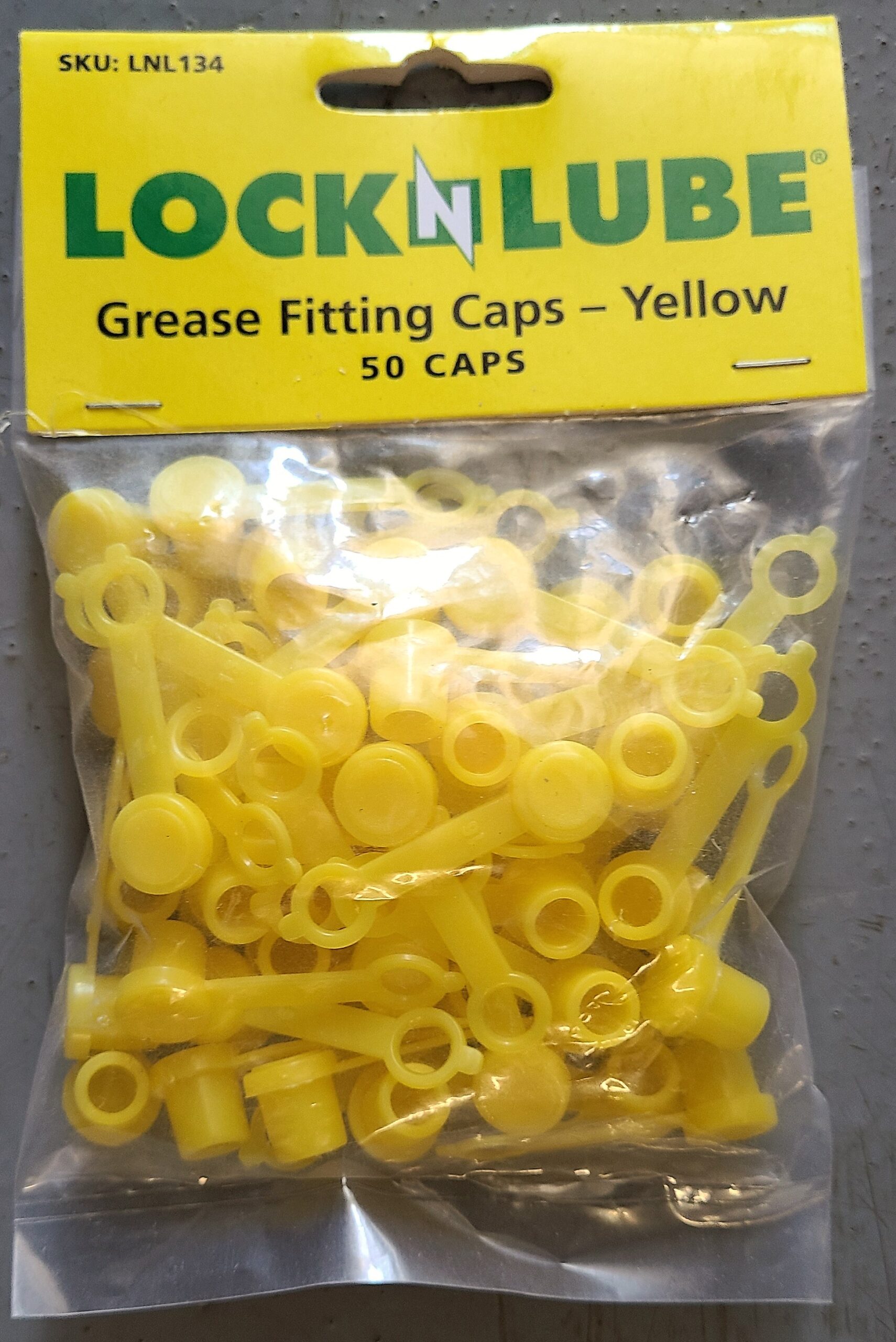 LNL 134 Grease Dust Caps Yellow - Pack of 50