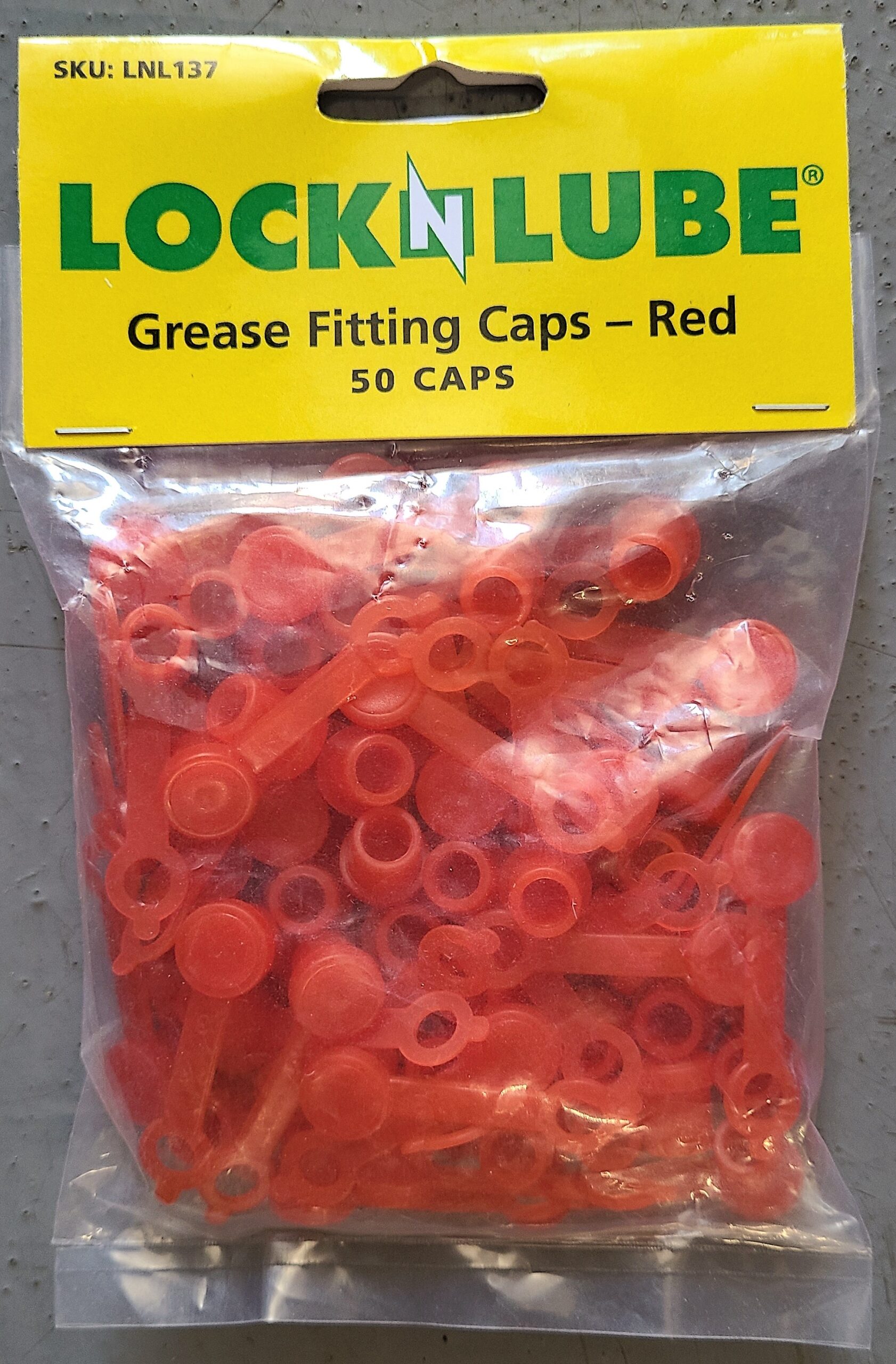 LNL-Grease Dust Caps Red - Pack of 50