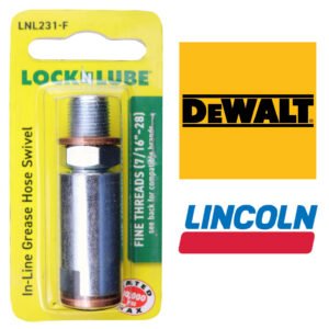 Locknlube LNL-231F - Swivel 10,000 PSI 7/16" - 28 Fine Thread - Dewalt and Lincoln Cordless