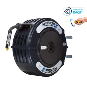 Macnaught R3 Heavy Duty Hose Reel for Oil - 1/2 inch x 50 ft - 800 PSI RACR - Black Case / Black Hos