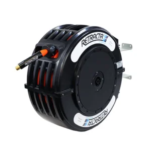 Macnaught R3 Thermoplastic Heavy Duty Hose Reel for Air Water Service 3/8 inch x 65 ft 300 PSI Black