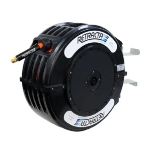 Macnaught R3 Thermoplastic Heavy Duty Hose Reel Air Water 1/2 inch x 65 ft 300 PSI Black Case / Oran
